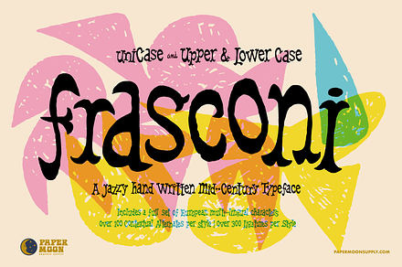 PM Frasconi Midcentury Woodcut Font