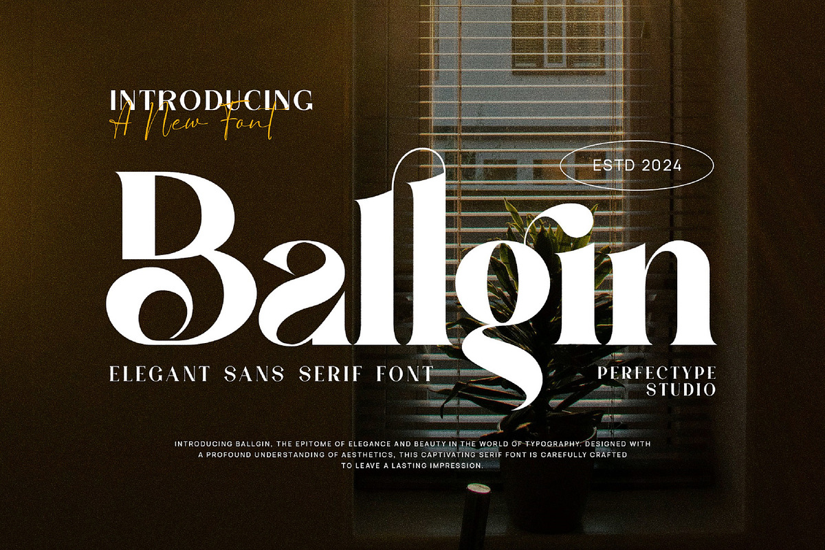 Ballgin Elegant Ligature Serif Font, a Serif Font by Perfectype (Photo 1 of 6)