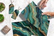 Emerald Green Agate Textures Paper, a Background Graphic by V Design Creator (Thumbnail 4 of 12)