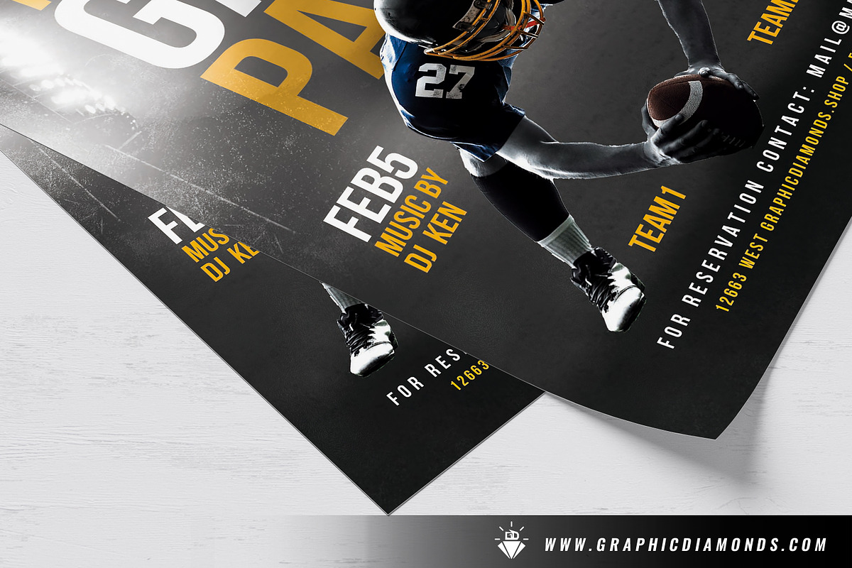 Football Flyer, a Flyer Template by GraphicDiamonds (Photo 3 of 6)