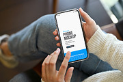 Cozy Lap Phone Mockup, an iPhone Mockup by SimplDesign (Thumbnail 2 of 2)