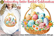 Embroidery Easter Basket & Bow PNG, an Object Graphic by V Design Creator (Thumbnail 1 of 8)