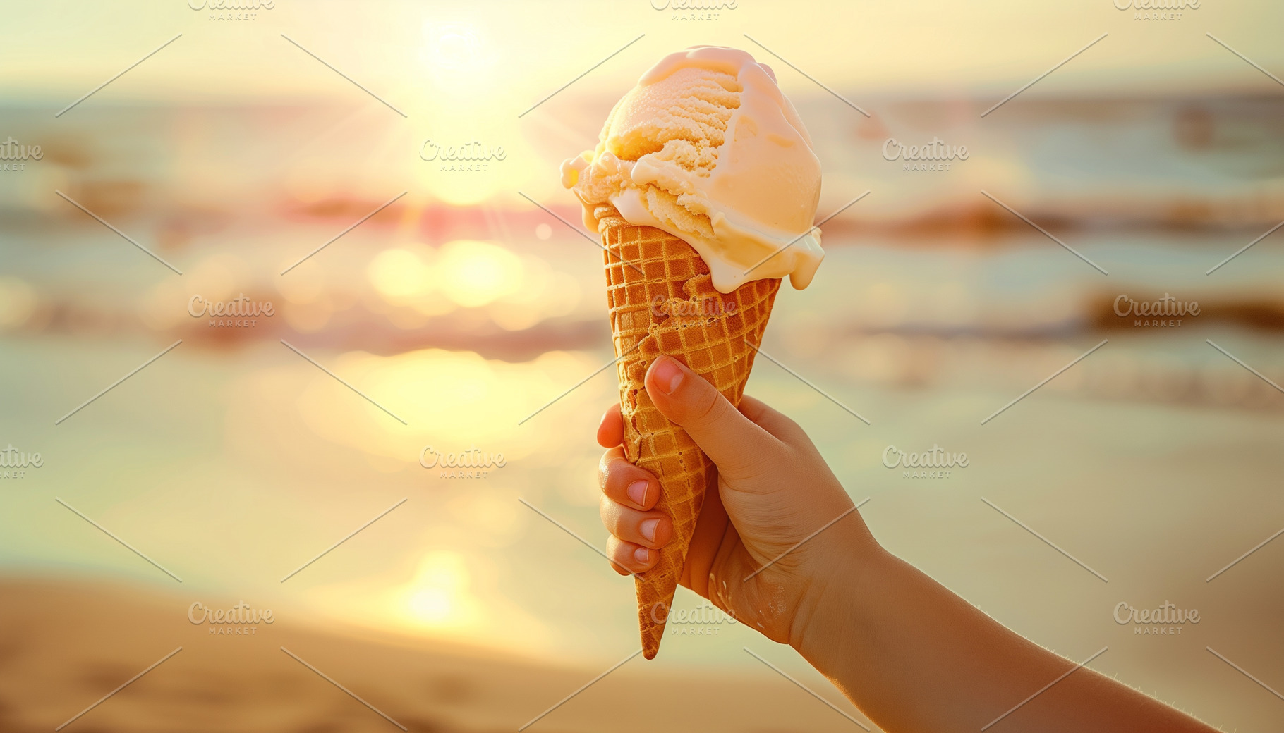Hand holding ice cream cone, a Food & Drink Photo by MistyDay
