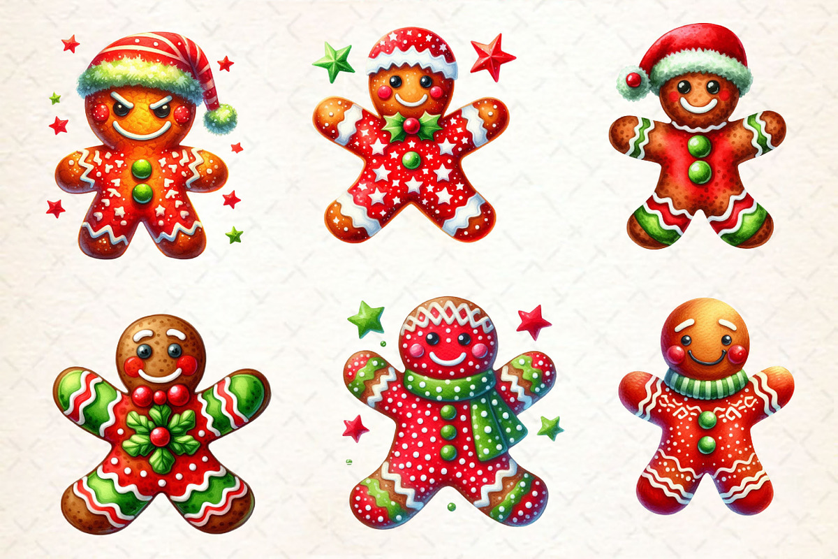 Funny Gingerbread Man Clipart PNG, a Work Illustration by Dream Creation (Photo 4 of 5)