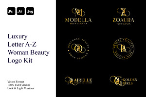 Luxury Letter A-Z Woman Beauty Logo, a Branding & Logo Template by Luxury Logos