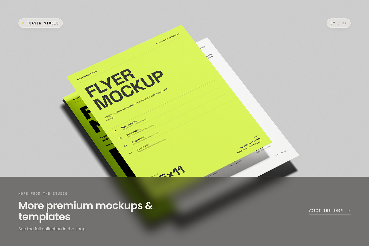 US Letter Flyer Mockup, an Advertising Mockup by Toasin Studio (Photo 7 of 7)