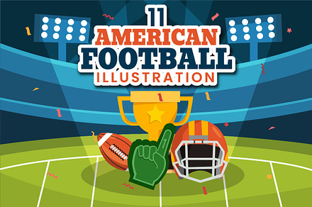 11 American Football Illustration, a Sport Illustration by denayunebgt