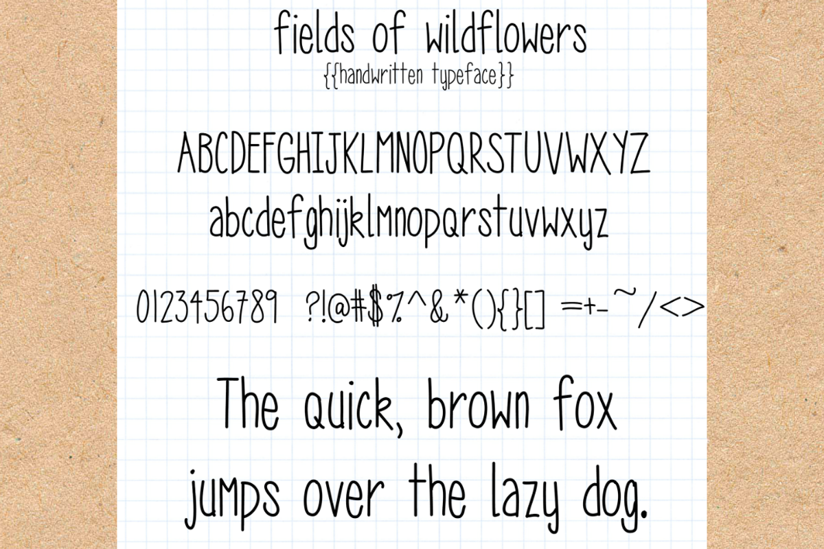 fields of wildflowers- hand font preview 3