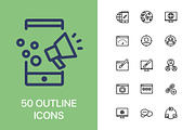 SEO & Marketing, an Outline Icon by Xinh Studio (Thumbnail 3 of 6)