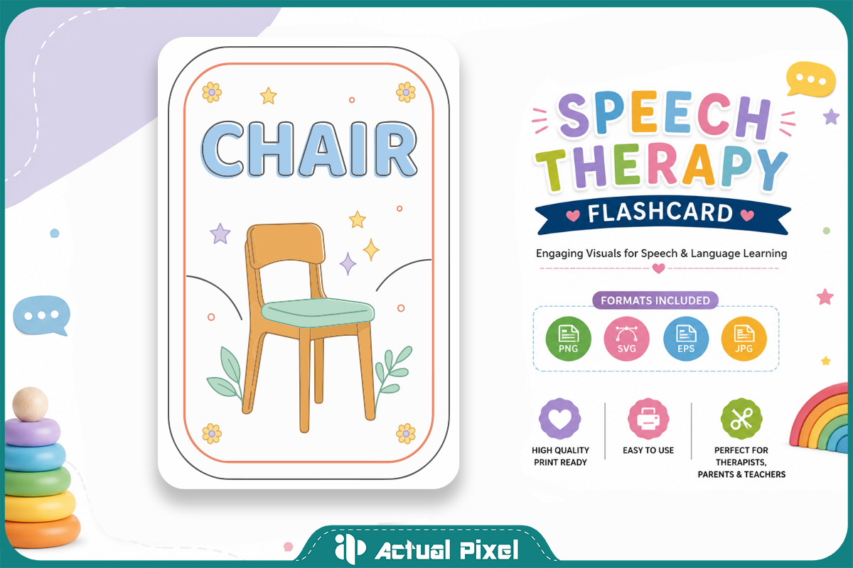 Speech Therapy Flashcard Bundle, an Education Illustration by Actual Pixel (Photo 7 of 22)