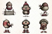 Whimsical Robin Bird Clipart, an Illustration by DreamCafeArt (Thumbnail 2 of 7)