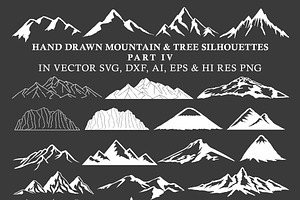 Hand Drawn Mountains And Trees 4