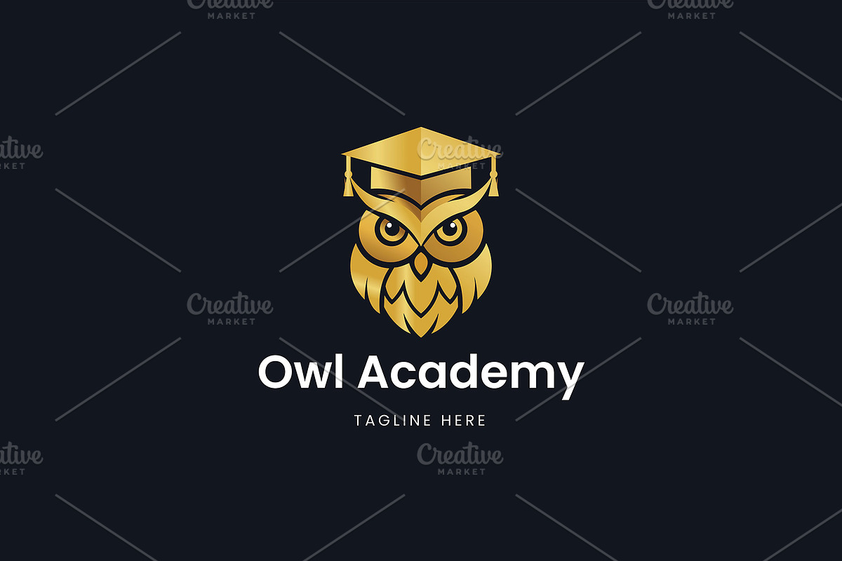 Gold Owl Academy and Education Logo