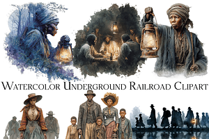 Watercolor Underground Railroad Art