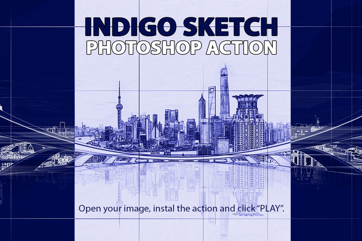Indigo Sketch Photoshop Action preview 5