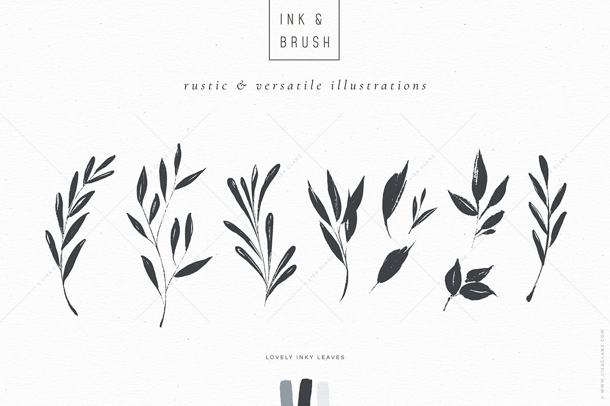 Ink botanicals, logos & patterns, a Texture Illustration by Lisa Glanz (Photo 6 of 32)