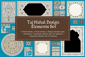 Taj Mahal Design Elements Set