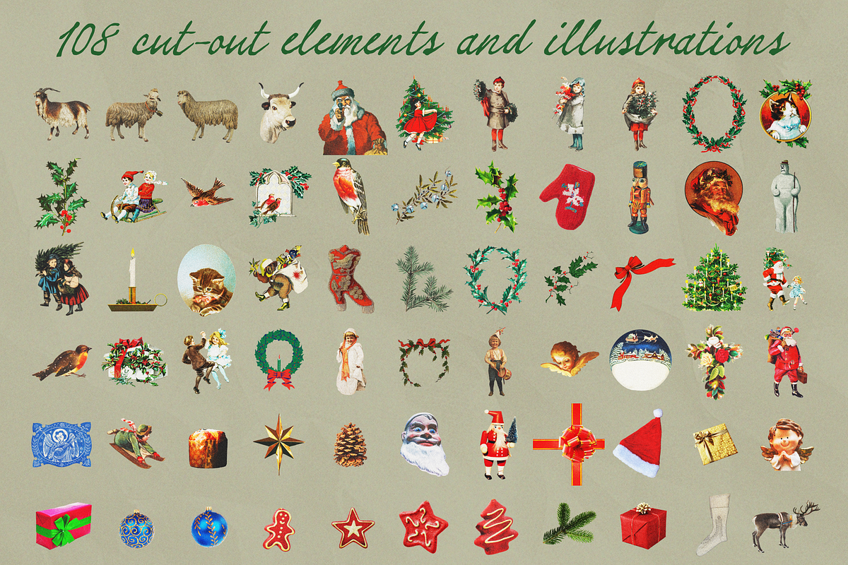 Heirloom: Christmas Collage Pack, an Object Graphic by Anastasiia VNSK (Photo 12 of 14)