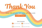 Retro Thank You Card Template, a Business Card Template by Joanna Lane Designs (Thumbnail 2 of 3)