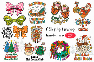 Christmas Colorful Hand-Drawn PNG