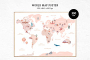 World map with attractions, an Education Illustration by VerAna (Thumbnail 8 of 12)