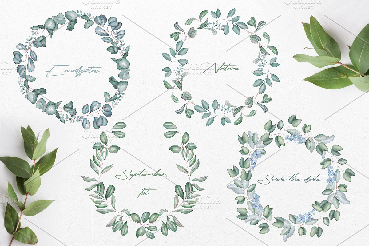 Greenery. Watercolor illustration, a Decorative Illustration by DamriNa art (Photo 6 of 11)