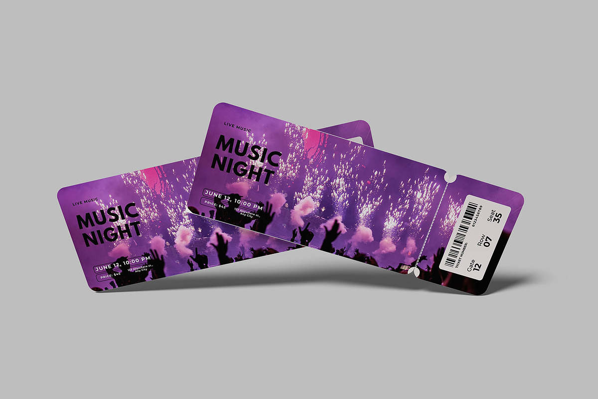 Event Ticket Mockup Bundle, a Flyer Template by Bangdastudio (Photo 7 of 16)