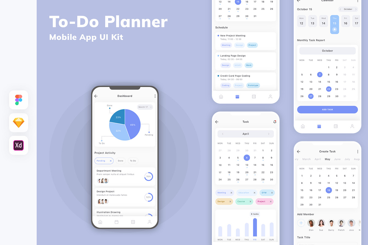 To-Do Planner Mobile App UI Kit, an UI Kit Template by uicube