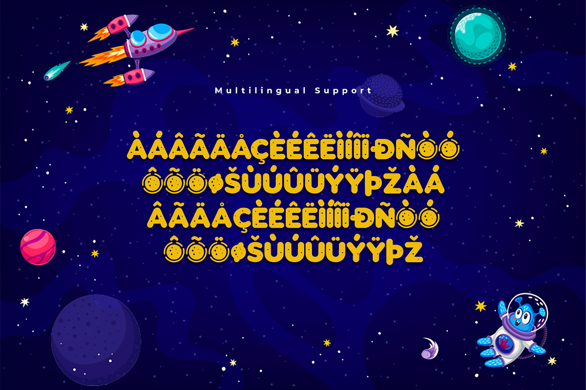 Cosmo Corner-Modern Space Kids Font, a Sans Serif Font by overlaytemplates (Photo 5 of 5)