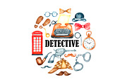 Watercolor retro detective set., an Illustration by Vikeriya (Thumbnail 5 of 5)