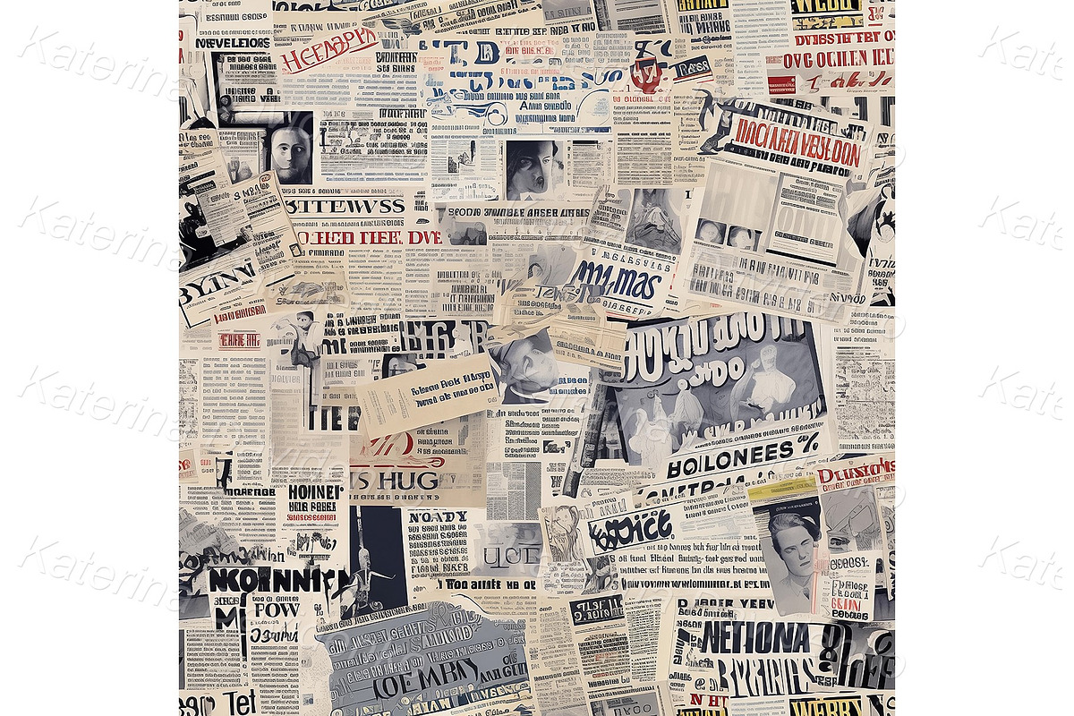 Newspapers seamless patterns set, a Pattern Graphic by Bubert Art (Photo 12 of 14)