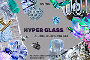 3D Glass & Chrome Collage Pack, an Object Graphic by Anzhelika (Thumbnail 1 of 10)