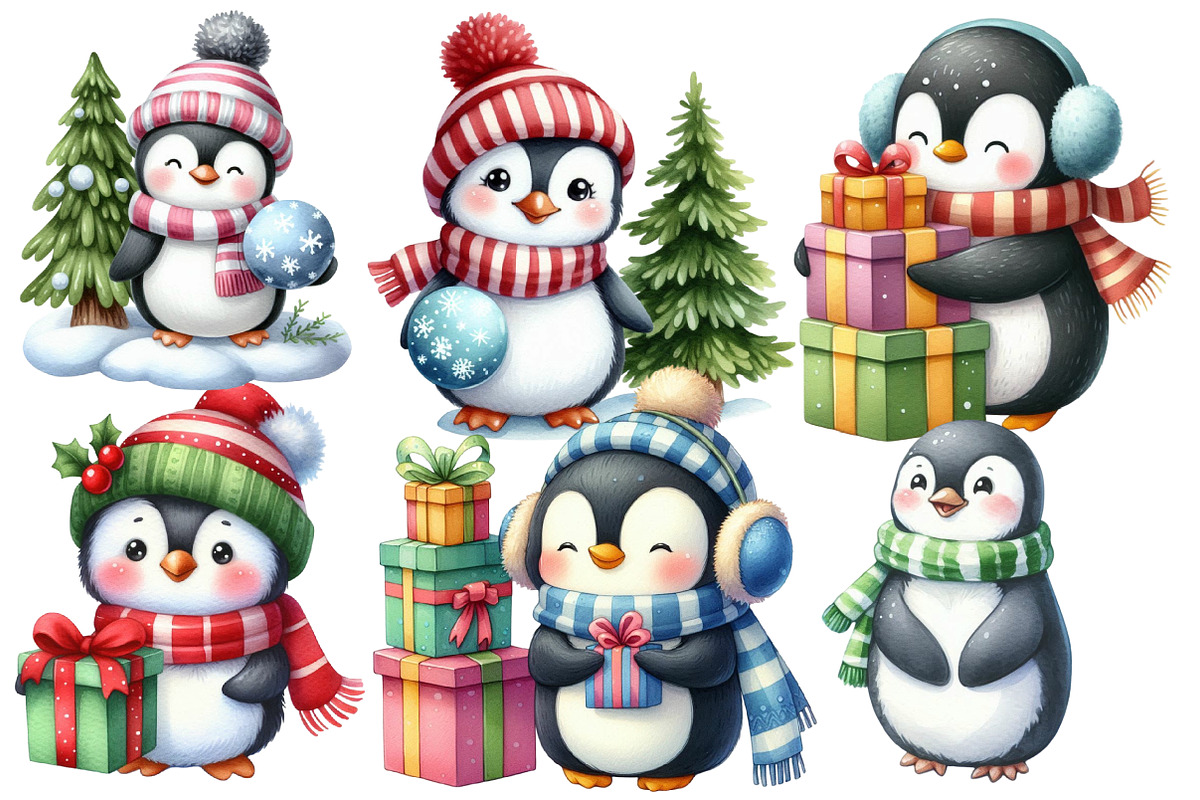 Christmas Penguin clipart, an Illustration by Designworld (Photo 5 of 6)