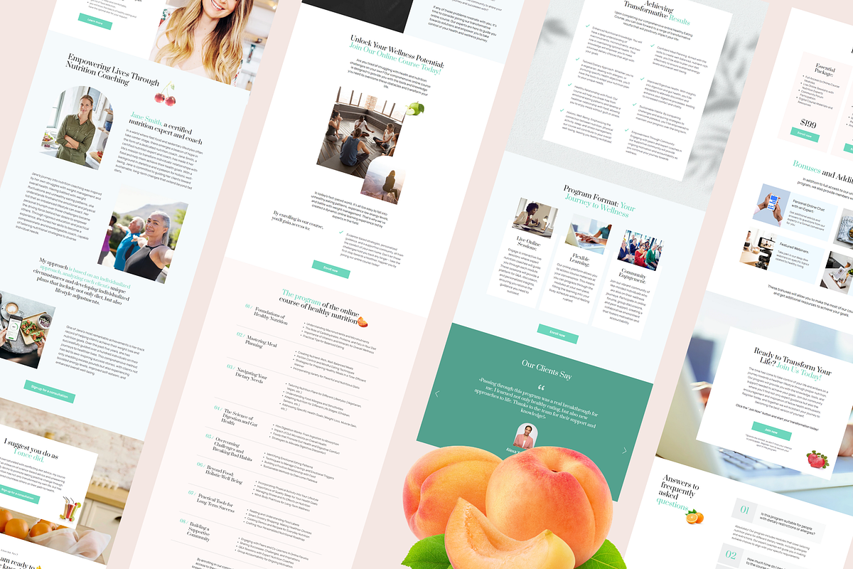 Healthy Life Coach WIX Sales Page, a Landing Page Template by Make It Yours Lab. (Photo 10 of 10)