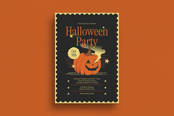 Retro Halloween Event Flyer preview 4