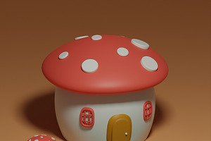 3D mushroom house, an Architecture 3D Model by HvBrands