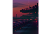 Vector Futuristic Landscape Set, a Technology Illustration by Zonda (Thumbnail 4 of 12)