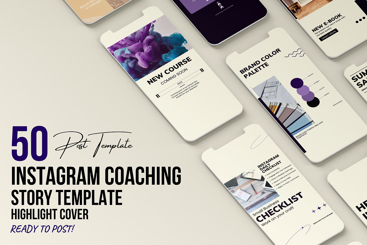 50 Modern Instagram Story Templates, a Social Media Template by Kay Designs (Photo 1 of 6)