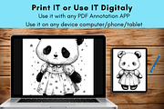 Cute Panda Coloring Pages for Kids, an Animal Illustration by LA Design (Thumbnail 8 of 10)