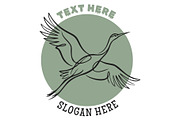Elegant Crane Bird in Motion artwork, an Object Illustration by nandinigraphics (Thumbnail 2 of 3)