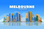 Melbourne Australia skyline, an Illustration by Sky and glass (Thumbnail 2 of 6)