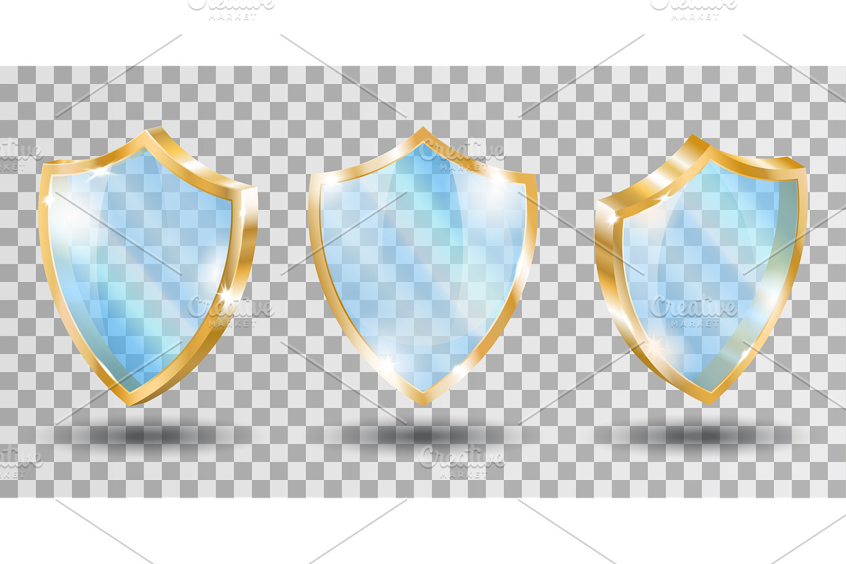 Transparent glass shields, an Object Illustration by Yayasya