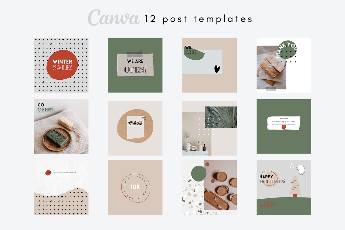Aesthetic Green - CANVA templates preview 2
