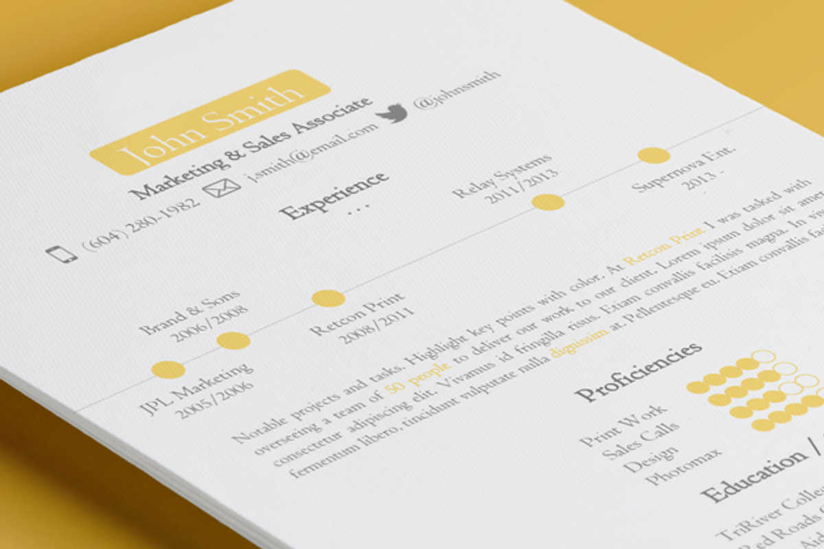 Timeline Resume Template, a Resume Template by 12 Resumes  (Photo 1 of 4)