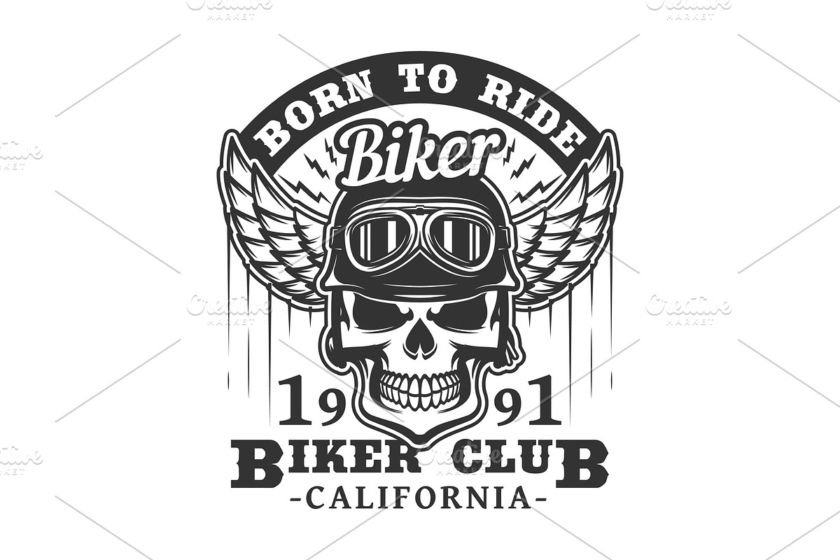 Born to rideб biker club t-shirt, an Illustration by Vector Tradition