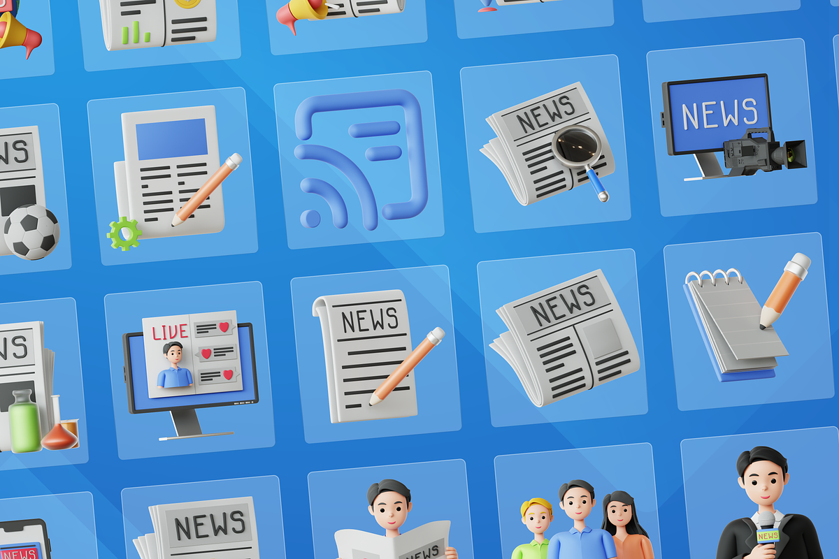 3D News Illustration, a Scene 3D Model by Flat Icons (Photo 7 of 8)