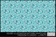 4 Freedom Flower Print Swatches, a Pattern Graphic by Pickover Designs (Thumbnail 3 of 5)