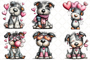 Whimsical Valentine Dog Clipart, an Illustration by Black Bird Studio (Thumbnail 5 of 6)
