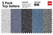 5 Pack Fabric Texture Patterns, a Pattern Graphic by Swatch Supply (Thumbnail 1 of 10)