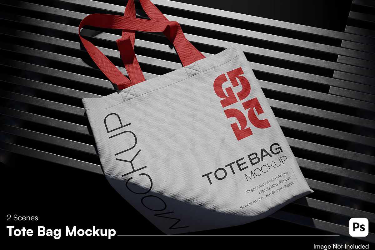 Realistic Tote Bag Mockup, a Cups & Container Mockup by graphicsauce (Photo 1 of 4)